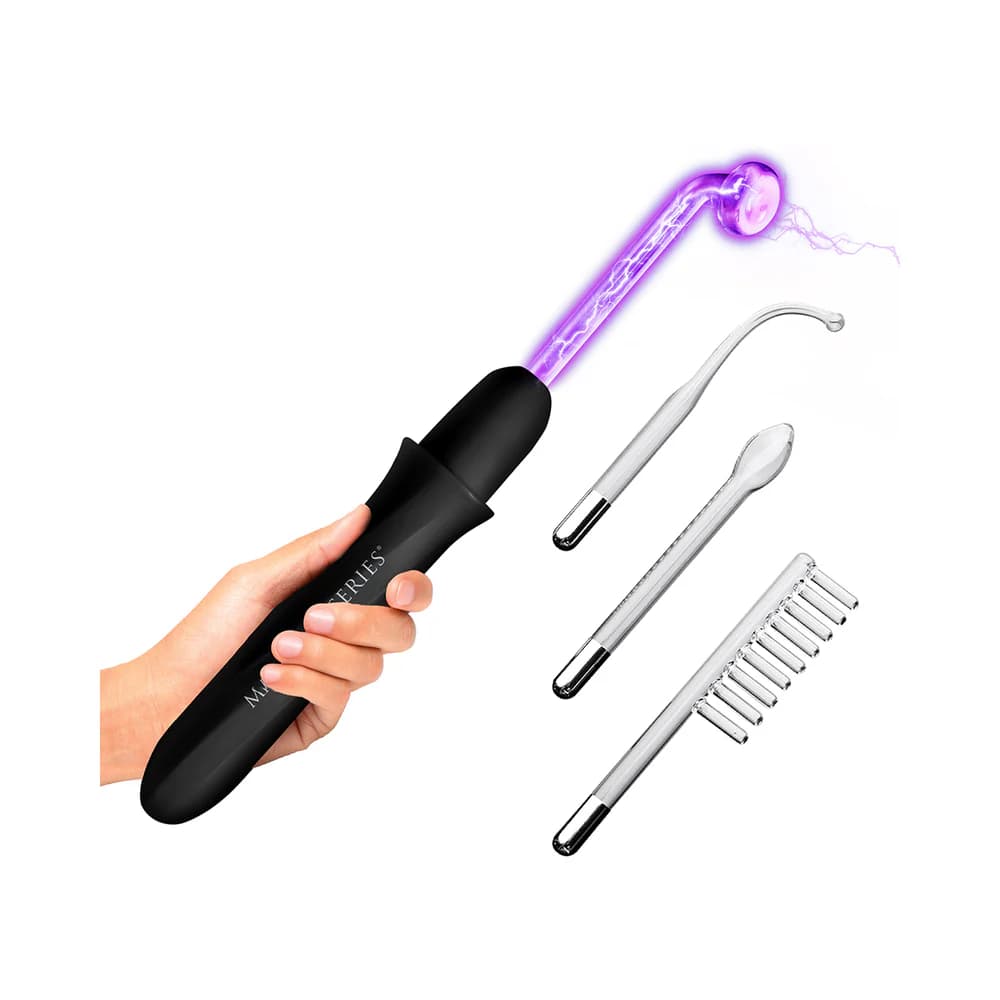 Master Series Elektrawand Rechargeable E-Stim Wand with Attachments Black thumbnail 3