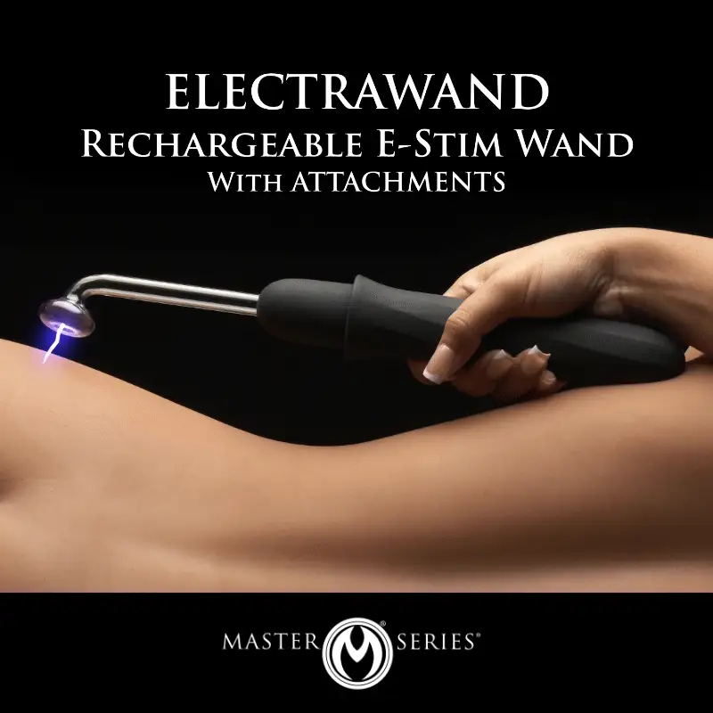 Master Series Elektrawand Rechargeable E-Stim Wand with Attachments Black thumbnail 9