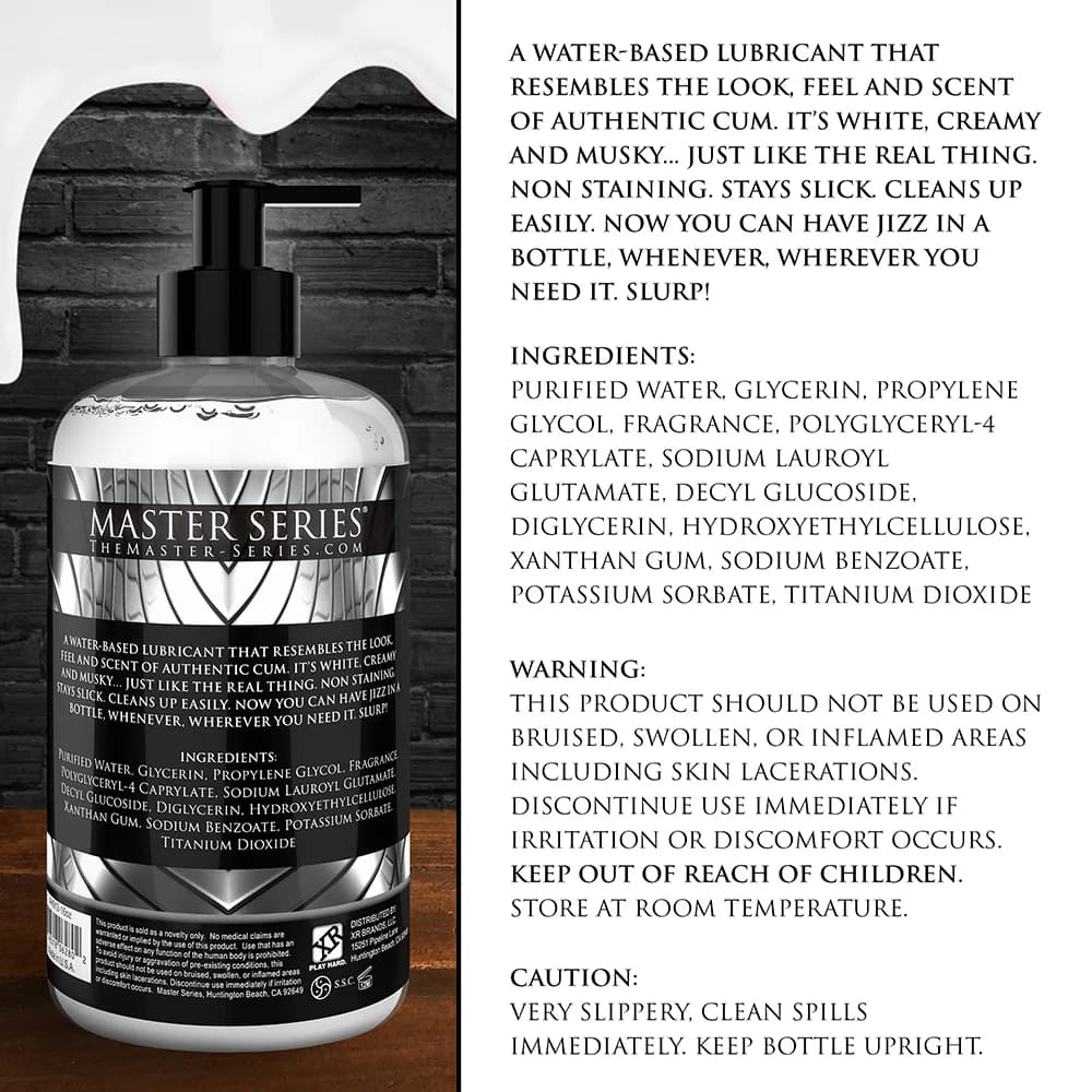 Master Series Jizz Cum-Scented Water-Based Lube 16 oz. thumbnail 7