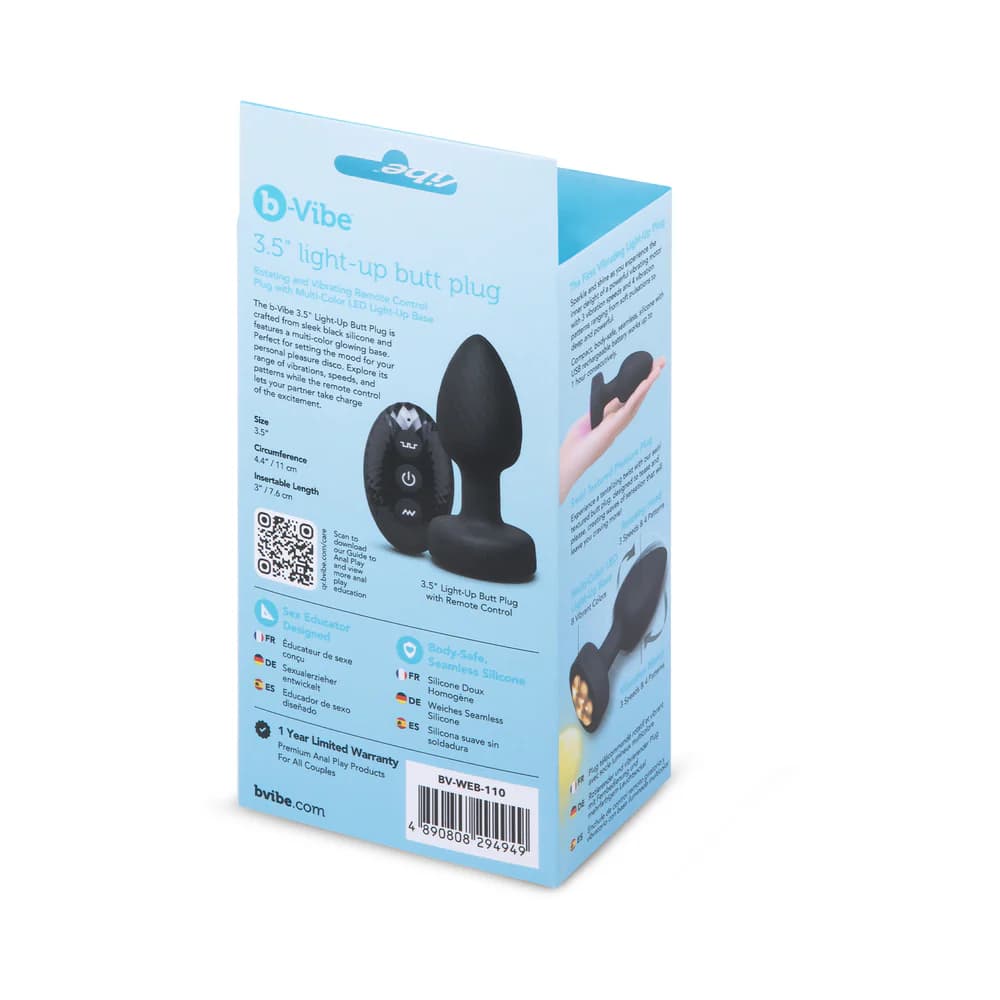 b-Vibe 3.5 in. Light-Up Butt Plug thumbnail 9