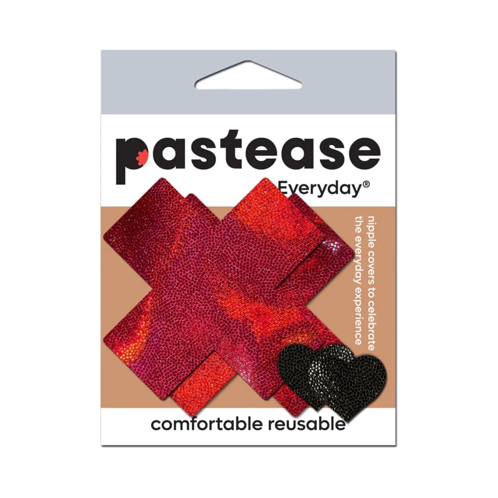 Pastease Everyday Reusable Liquid Red Cross Nipple Pasties thumbnail 4