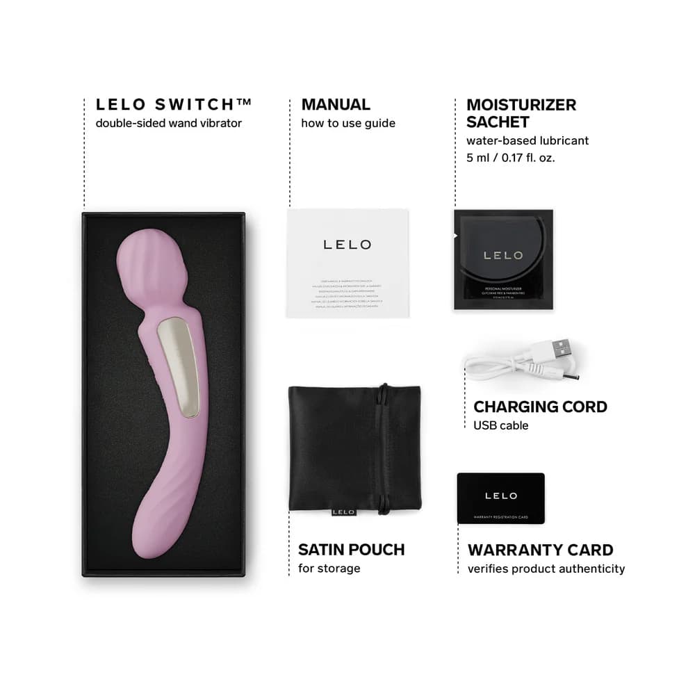 LELO SWITCH Double-Sided Wand Vibrator Soft Pink thumbnail 7