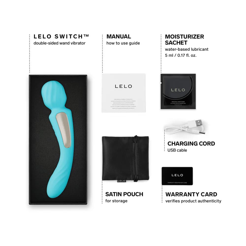 LELO SWITCH Double-Sided Wand Vibrator Aqua thumbnail 7