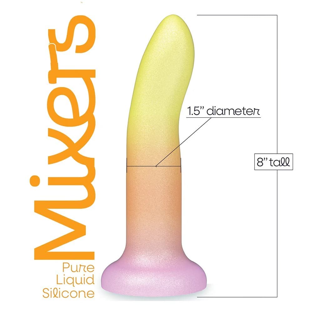 Mixers 8 in. Silicone Dildo Tequila Sunrise thumbnail 3