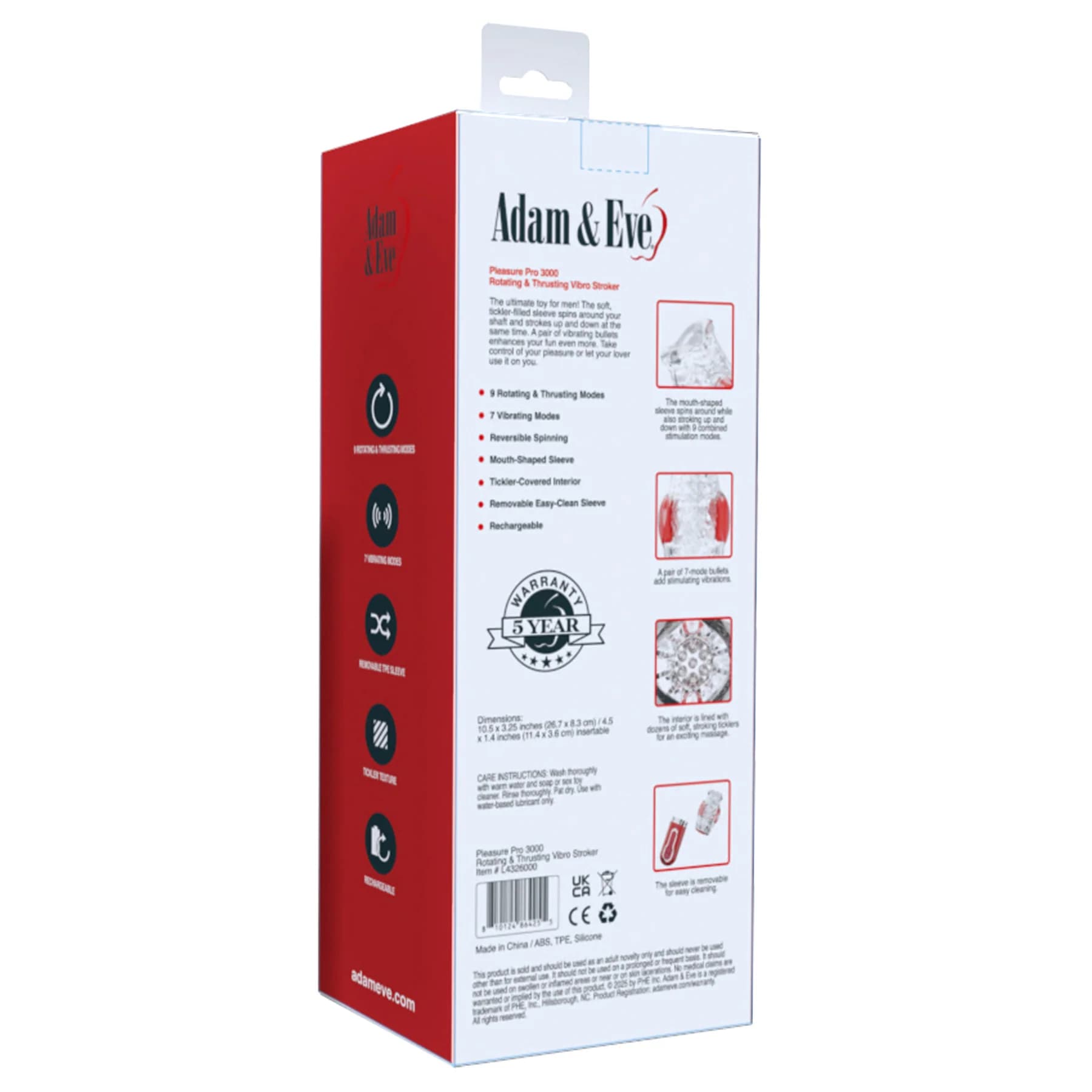 Adam & Eve Pleasure Pro 3000 Rotating & Thrusting Vibro Stroker thumbnail 10