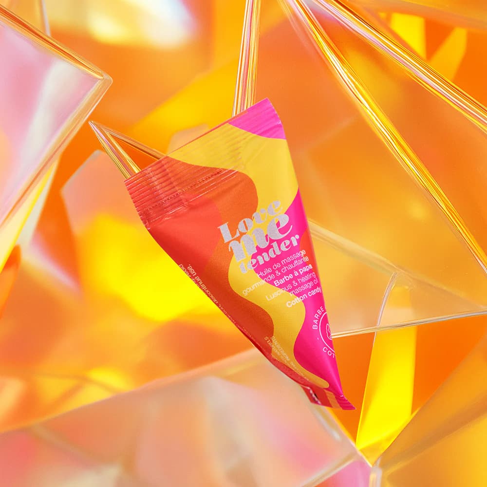 Love to Love Love Me Tender Luscious & Heating Massage Oil Cotton Candy 12/Bag 0.33 oz. thumbnail 2