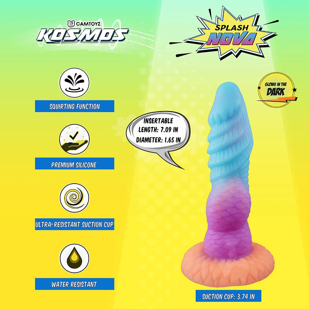 Camtoyz Kosmos Splash Nova Glow-in-the-Dark Squirting Dildo thumbnail 9