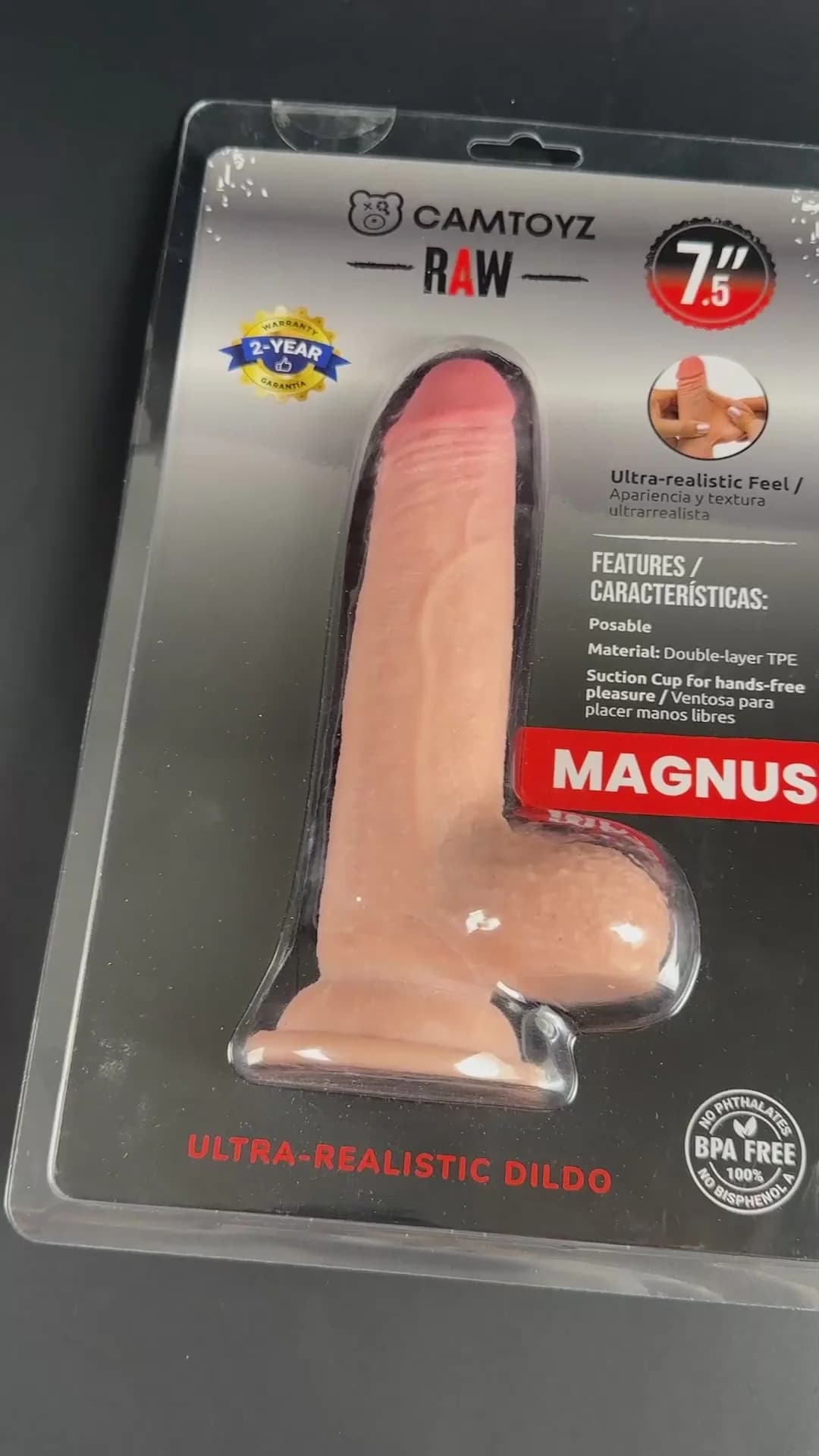 Camtoyz Raw Magnus Ultra-Realistic 7 in. Dual Density Dildo thumbnail 7