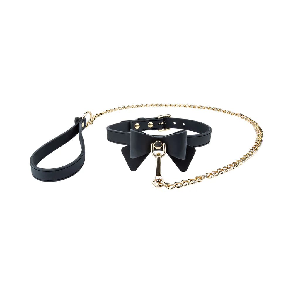 Temptasia Ardor Collar & Leash Black with Bow thumbnail 2