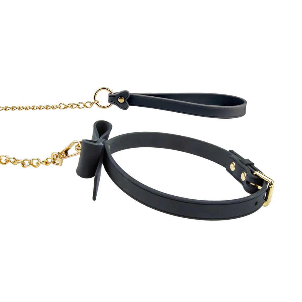 Temptasia Ardor Collar & Leash Black with Bow thumbnail 3