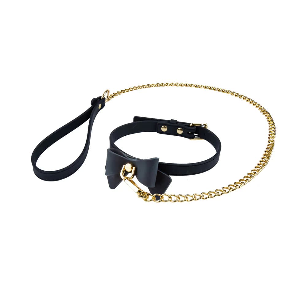 Temptasia Ardor Collar & Leash Black with Bow thumbnail 4