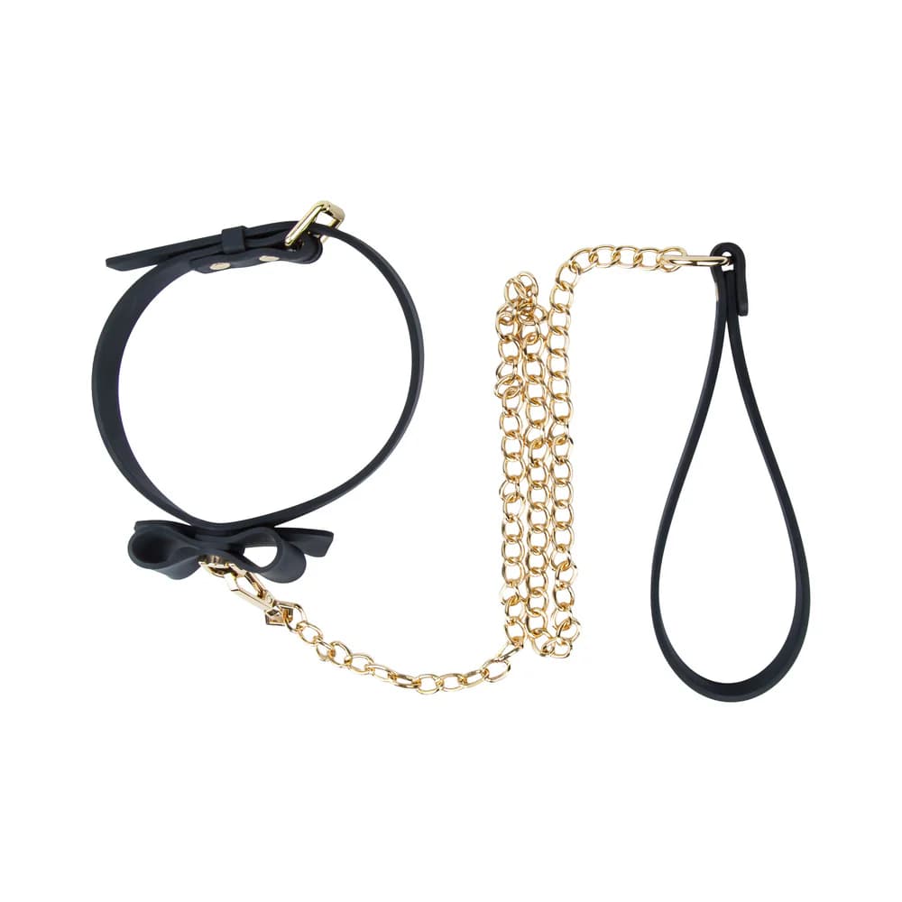 Temptasia Ardor Collar & Leash Black with Bow thumbnail 6