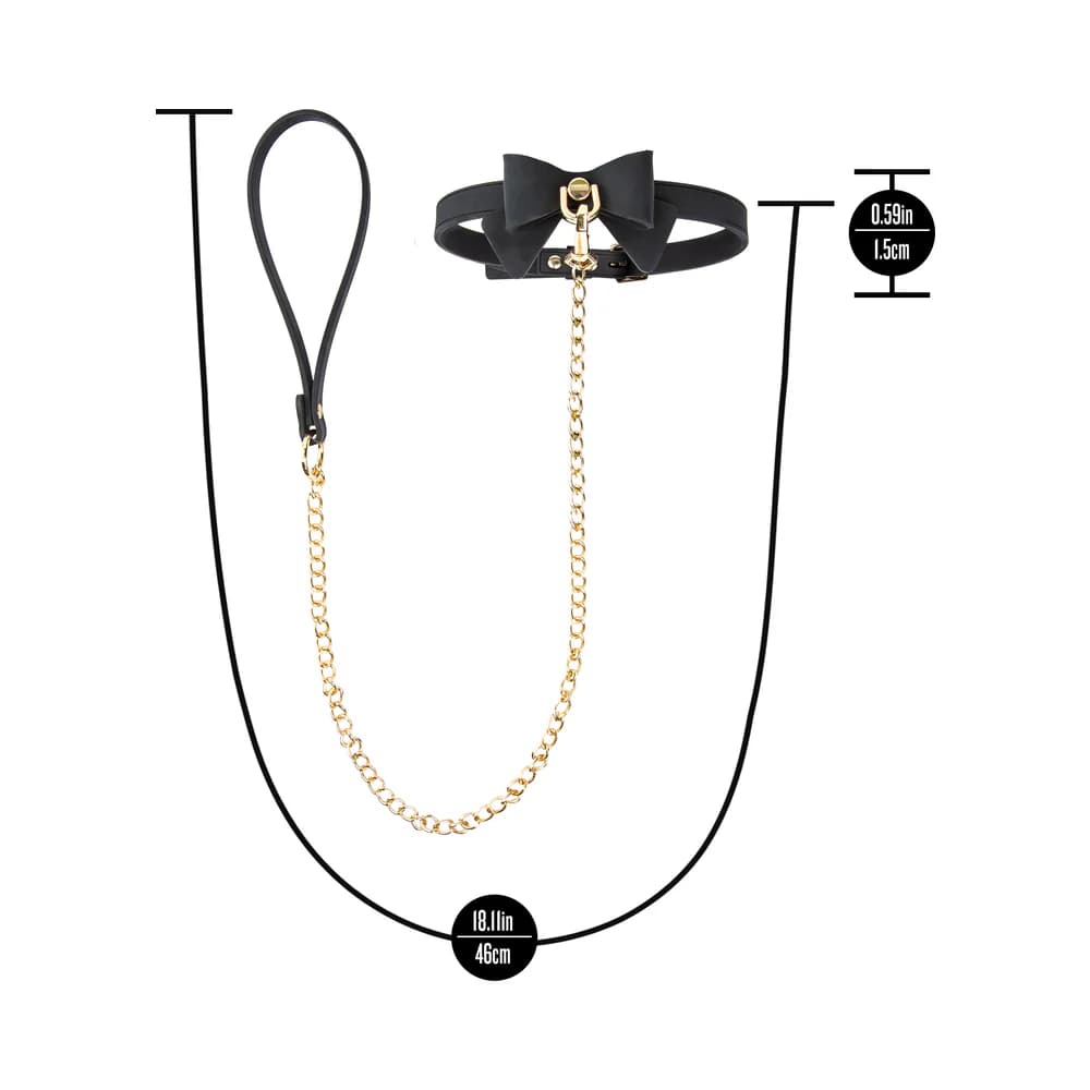 Temptasia Ardor Collar & Leash Black with Bow thumbnail 8