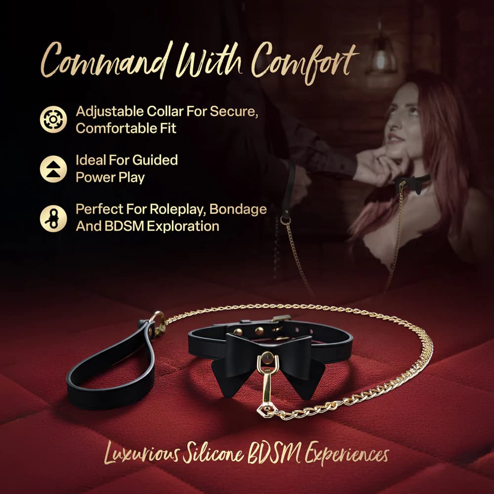 Temptasia Ardor Collar & Leash Black with Bow thumbnail 9