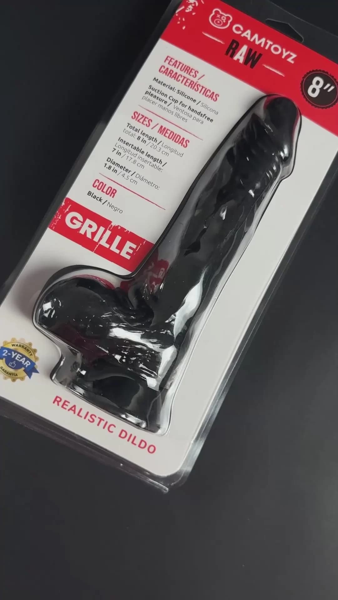 Camtoyz Raw Grille Realistic 8 in. Dildo thumbnail 5