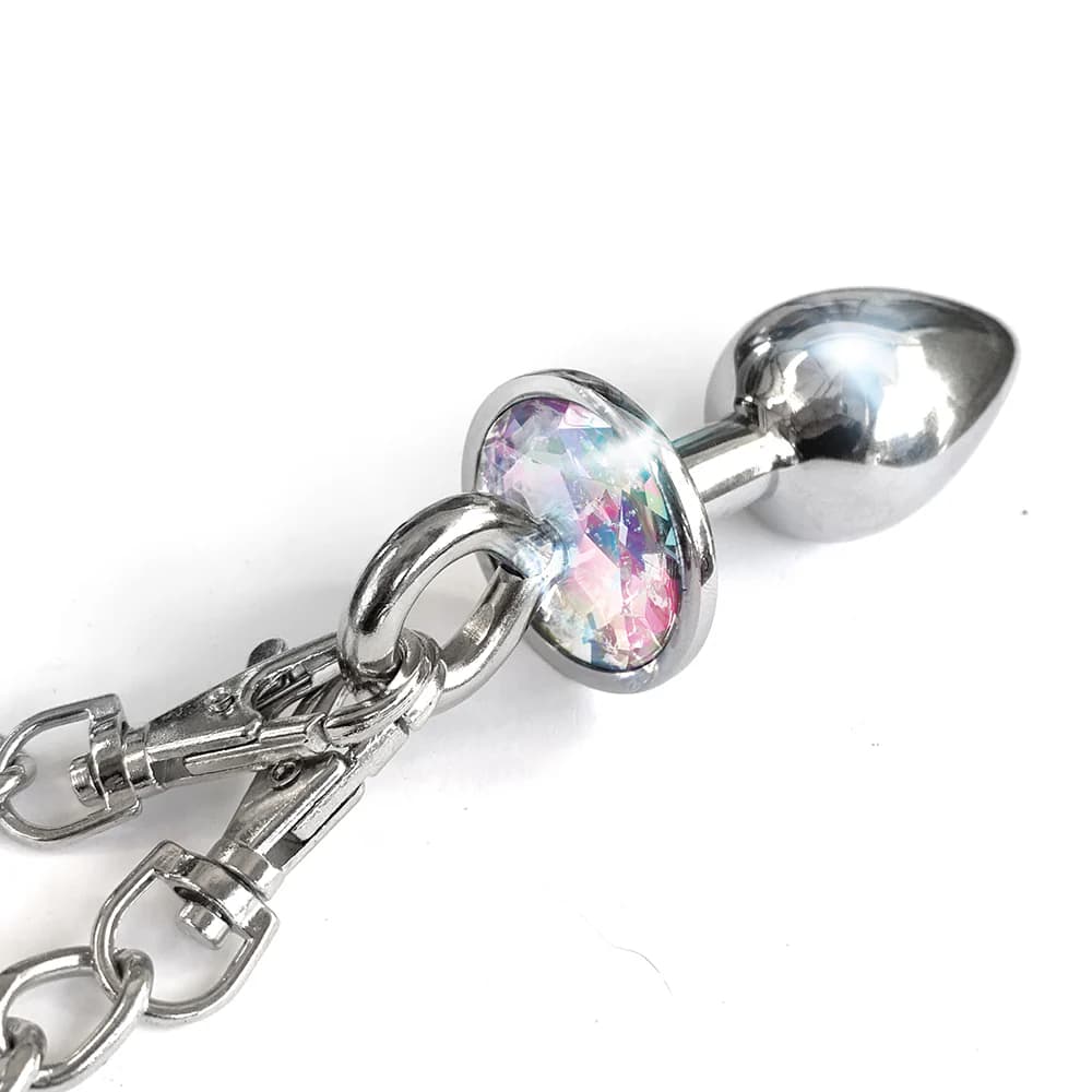 NIXIE Metal Butt Plug & Furry Handcuff Set Medium Unicorn thumbnail 4