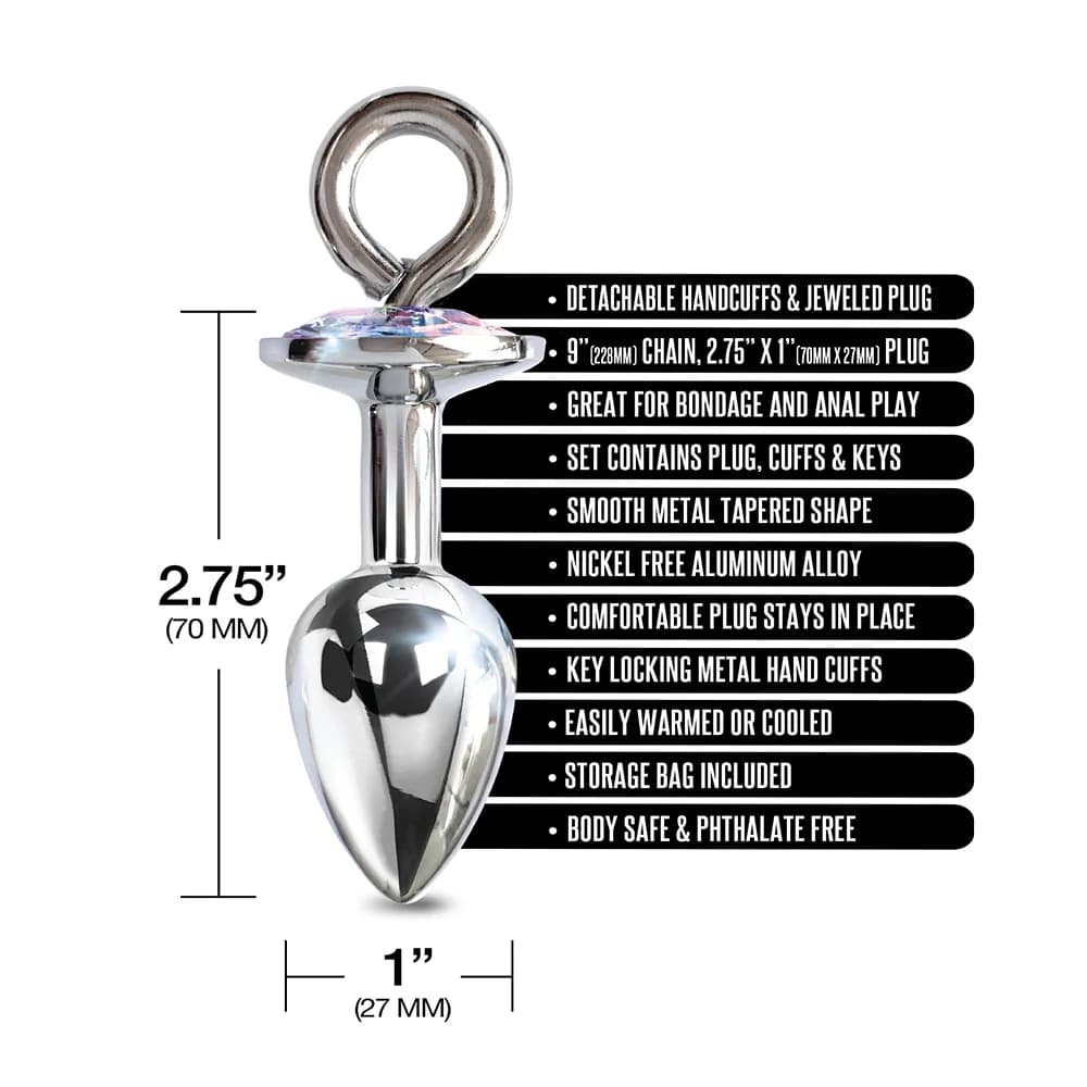 NIXIE Metal Butt Plug & Furry Handcuff Set Medium Unicorn thumbnail 5