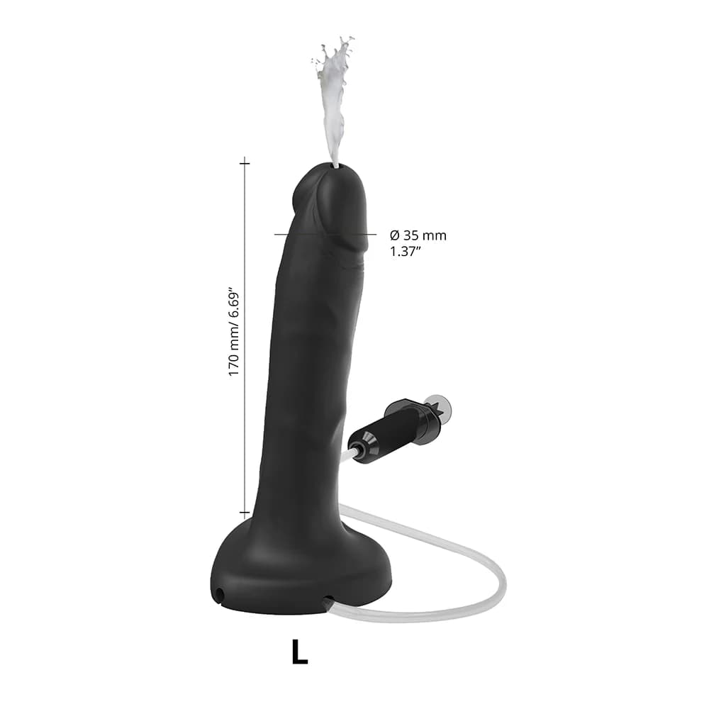 Strap-On-Me Squirting Cum Realistic Dildo Large Black thumbnail 5