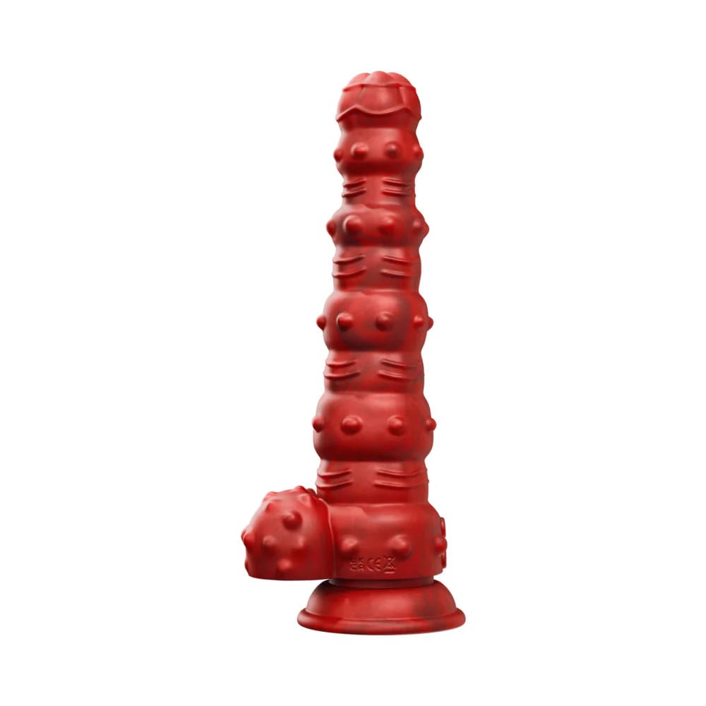 Tentra Rengol Studded Demon Thrusting Dildo Red thumbnail 4