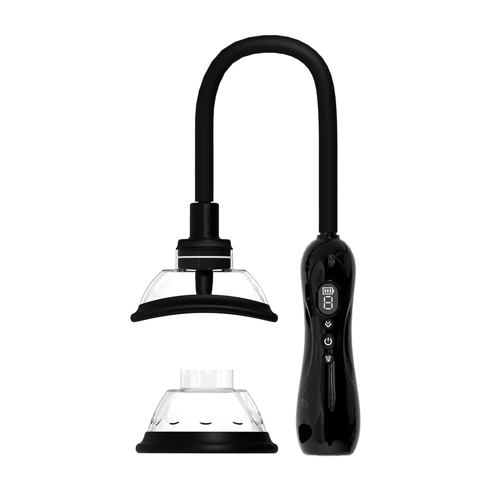 PUMPED Automatic Rechargeable Vulva & Breast Pump with Tongue Stimulator Black thumbnail 2
