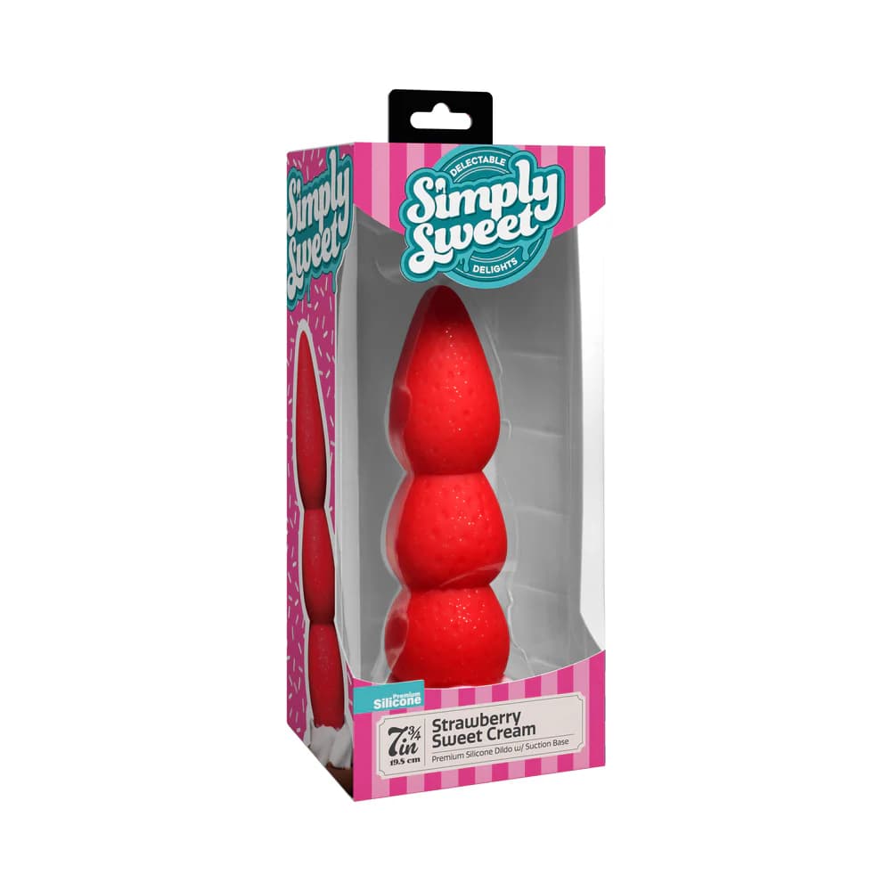 Simply Sweet Strawberry Sweet Cream Premium Silicone Dildo