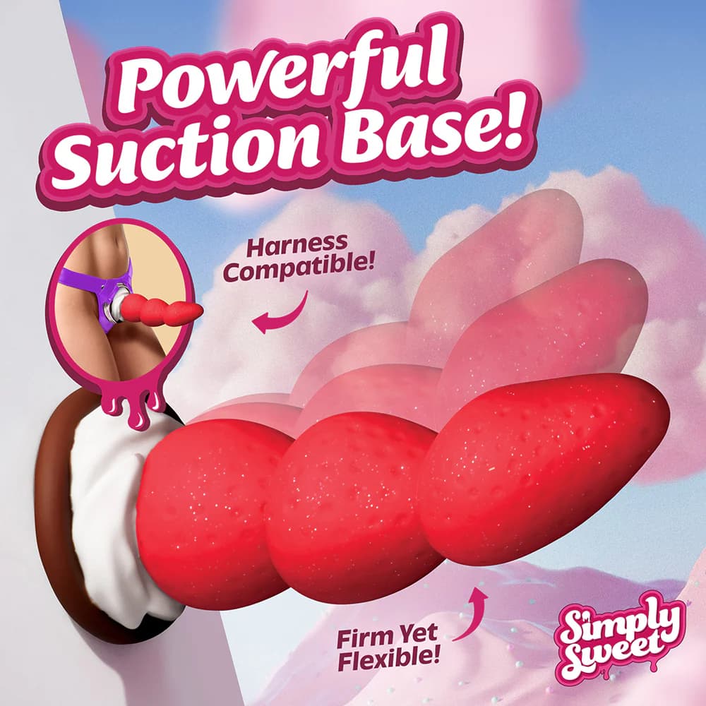 Simply Sweet Strawberry Sweet Cream Premium Silicone Dildo thumbnail 9