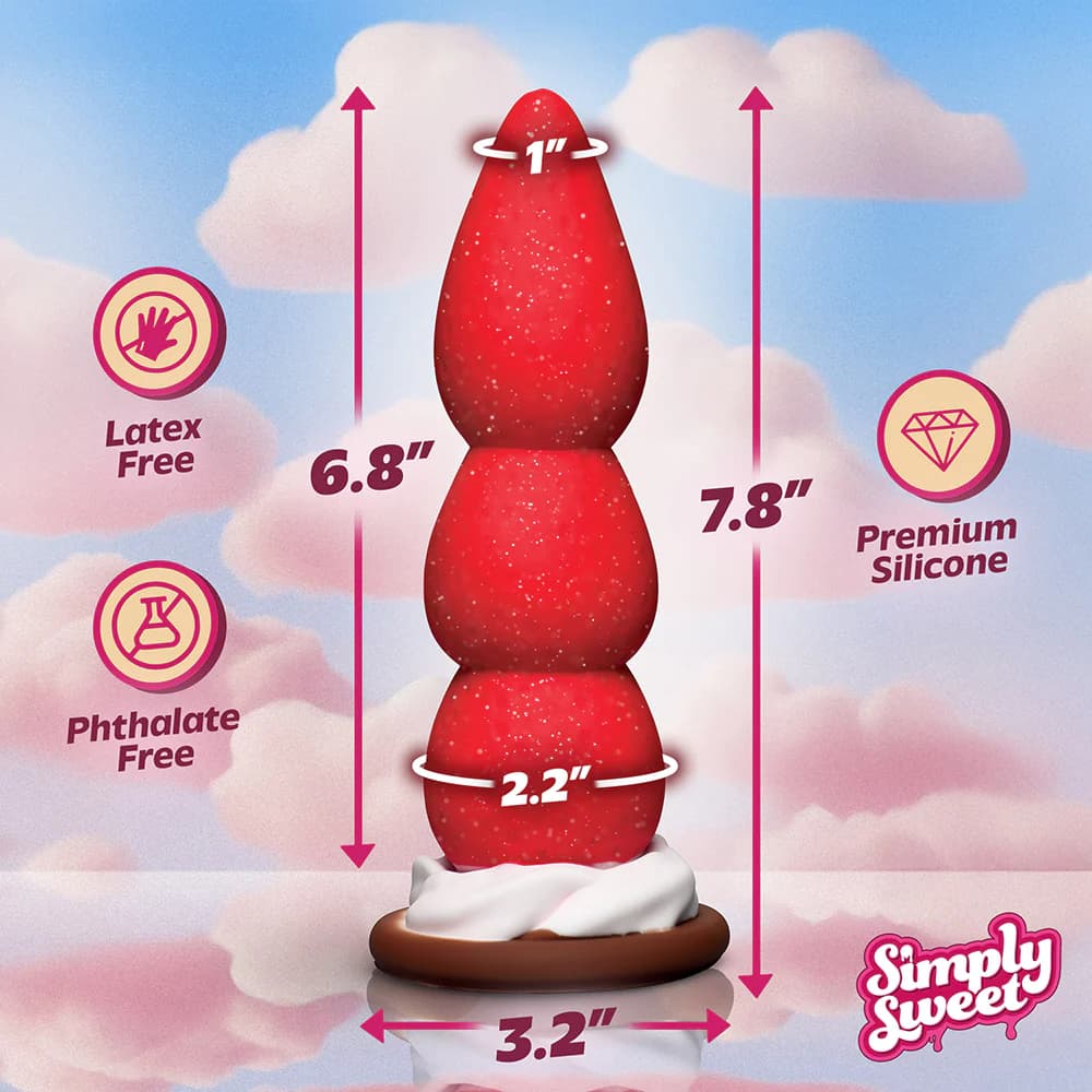 Simply Sweet Strawberry Sweet Cream Premium Silicone Dildo thumbnail 10