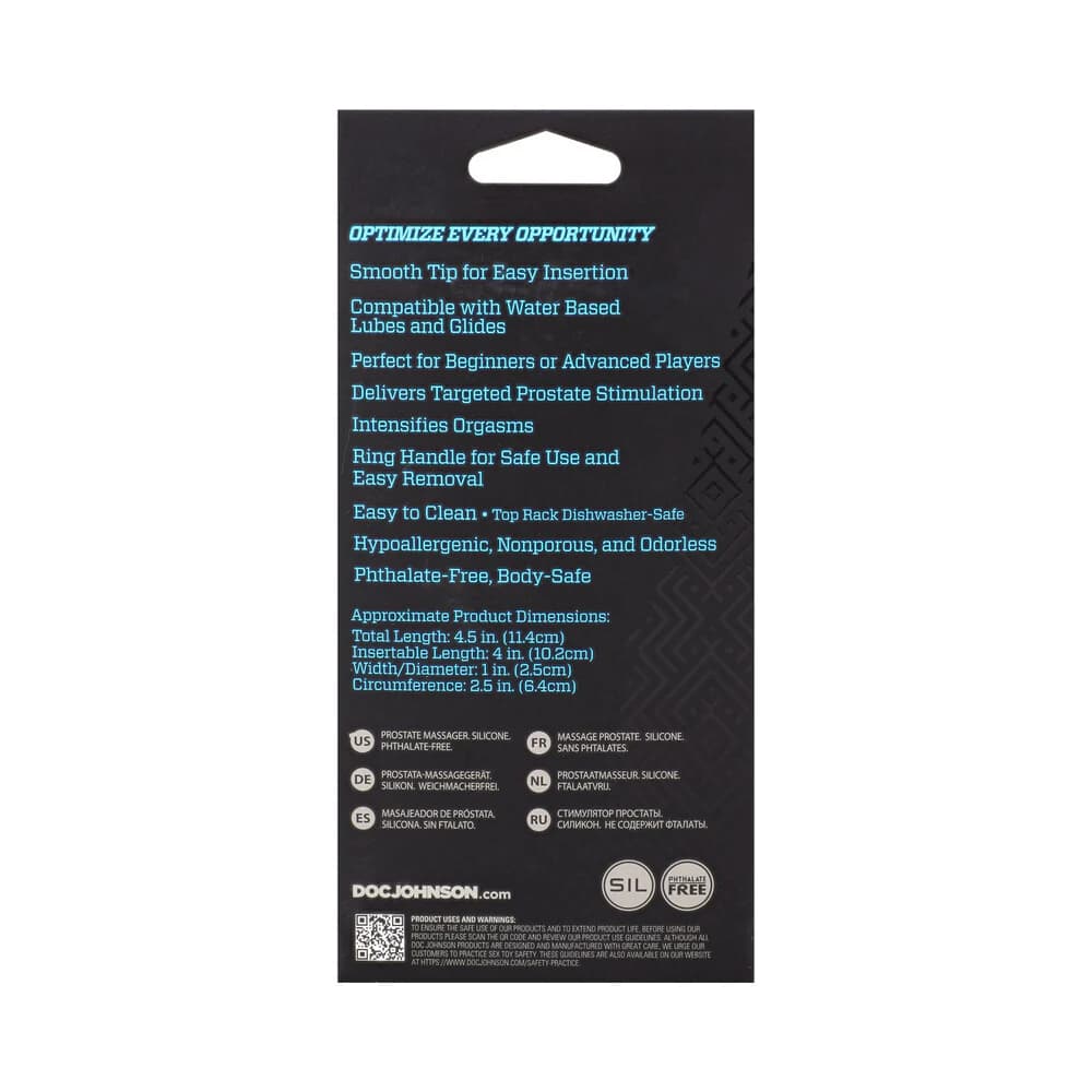 OptiMALE Smooth Silicone P-Massager Black thumbnail 5