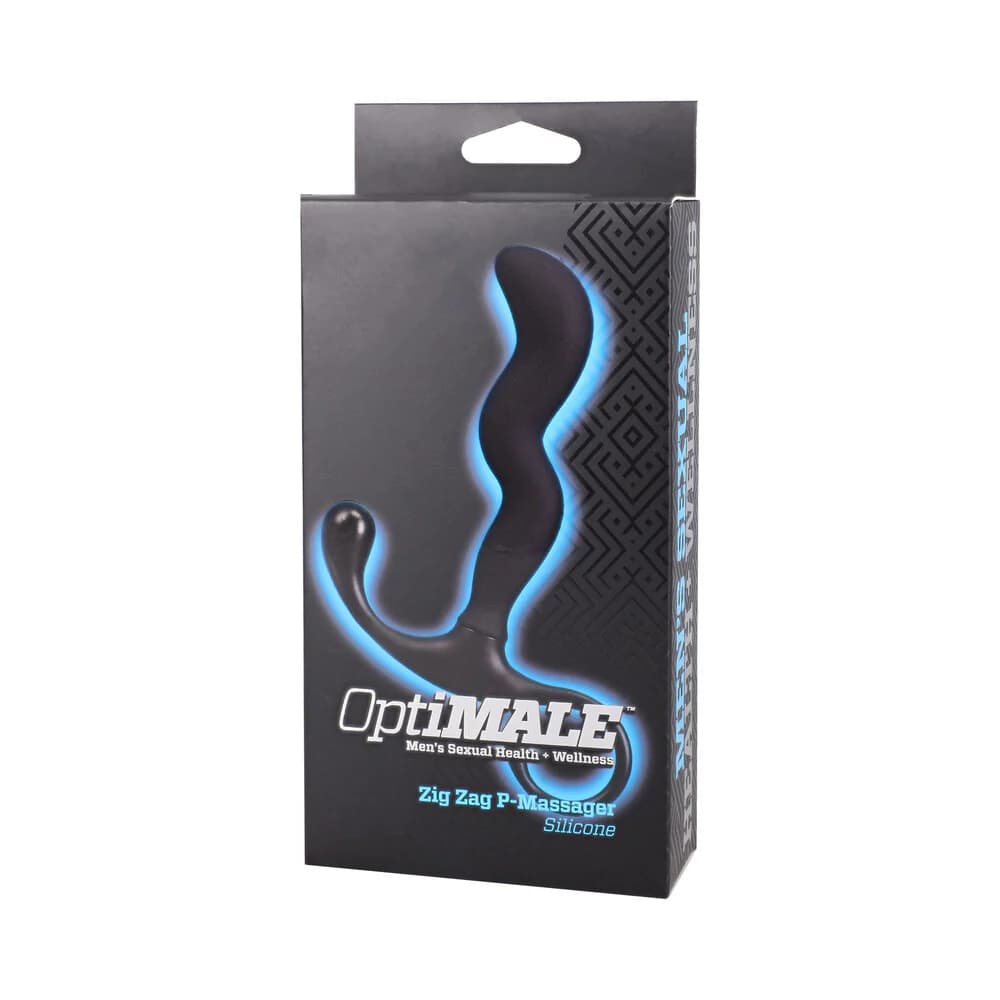 OptiMALE Zig Zag Silicone P-Massager Black thumbnail 4
