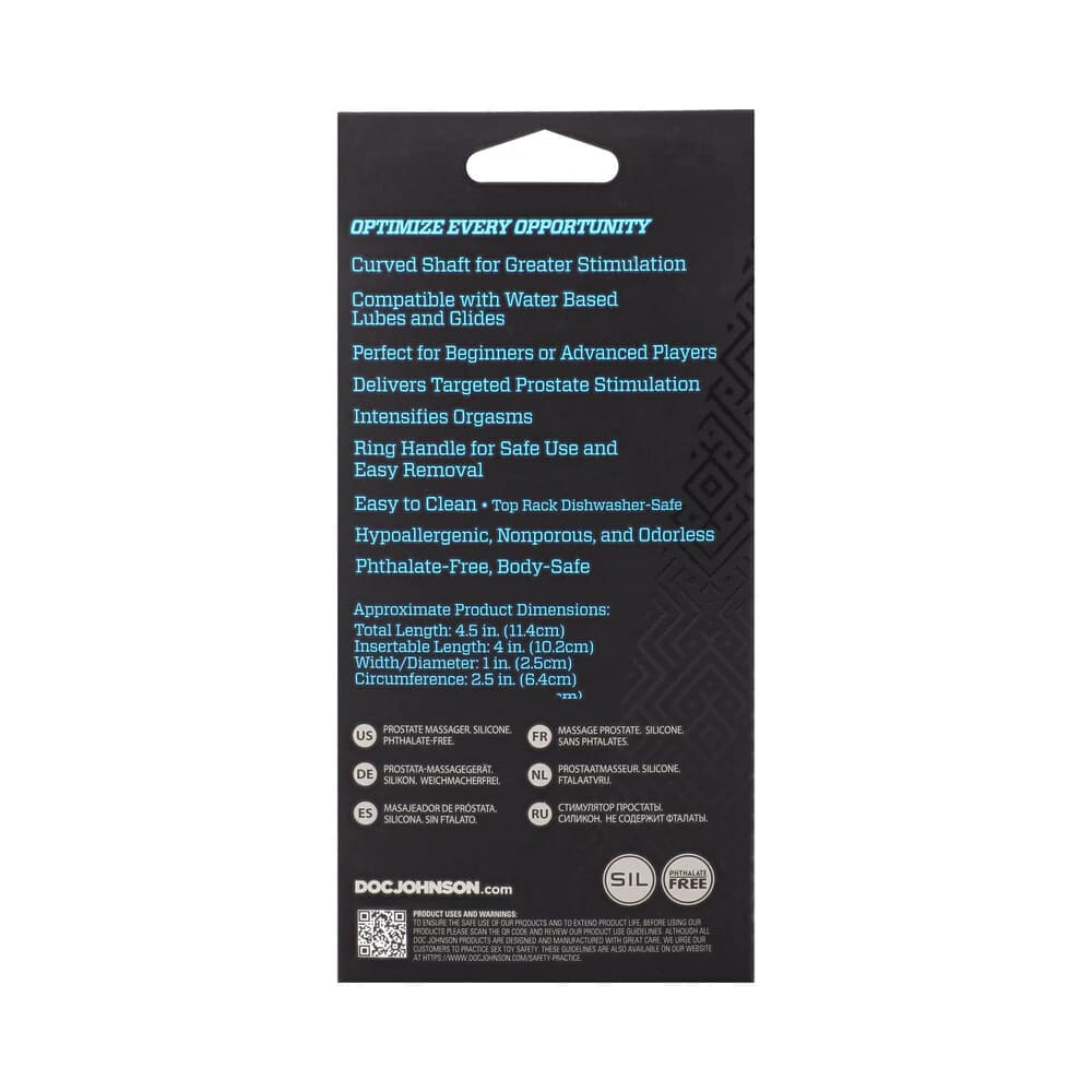 OptiMALE Zig Zag Silicone P-Massager Black thumbnail 5