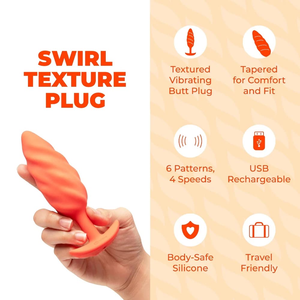 b-Vibe Swirl Texture Plug Orange thumbnail 9