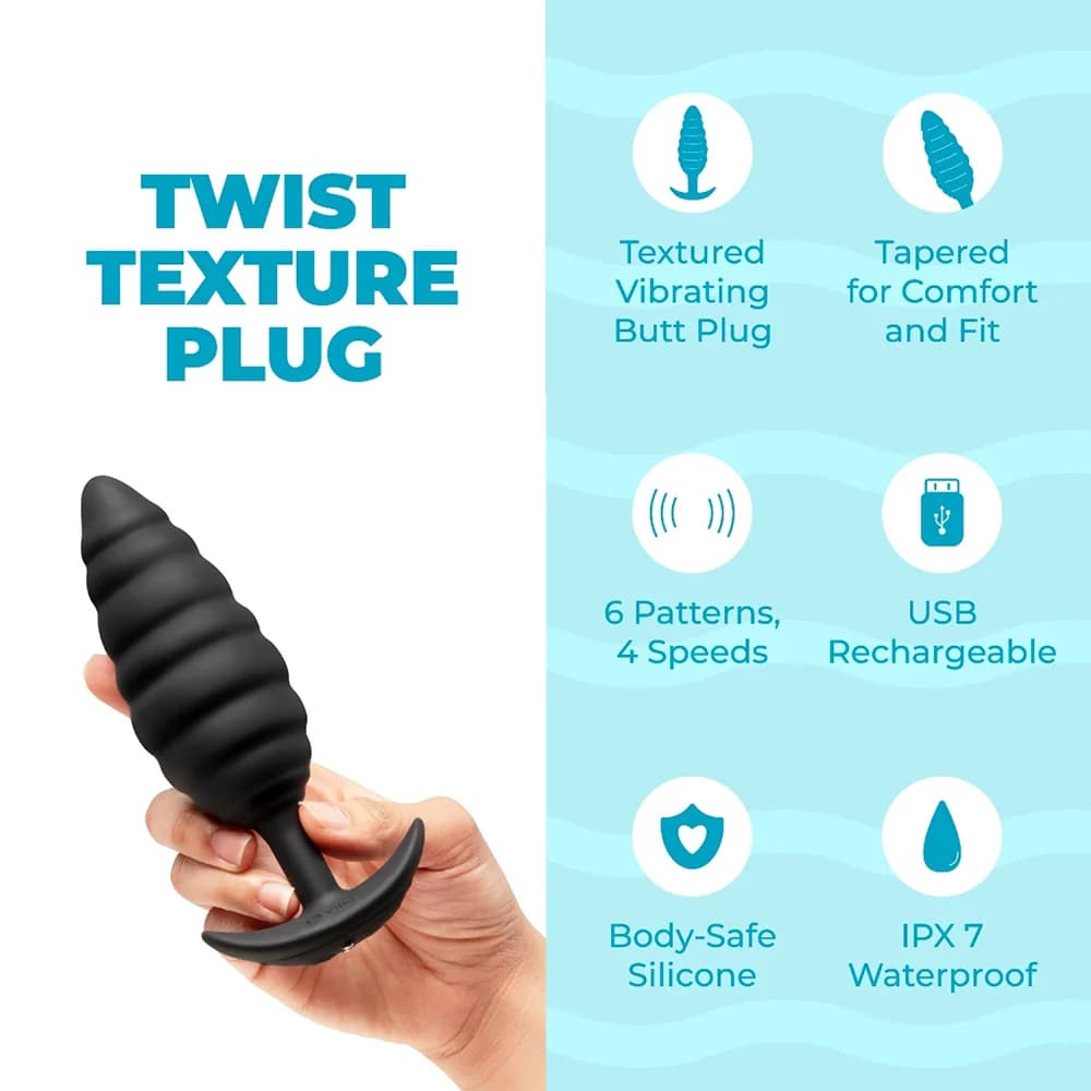 b-Vibe Twist Texture Plug Black thumbnail 9