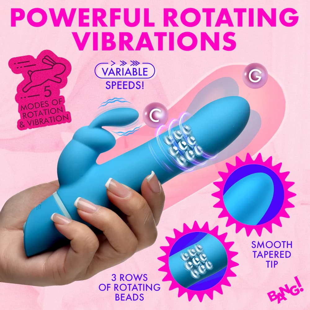BANG! Silicone Rabbit Vibrator Blue thumbnail 8
