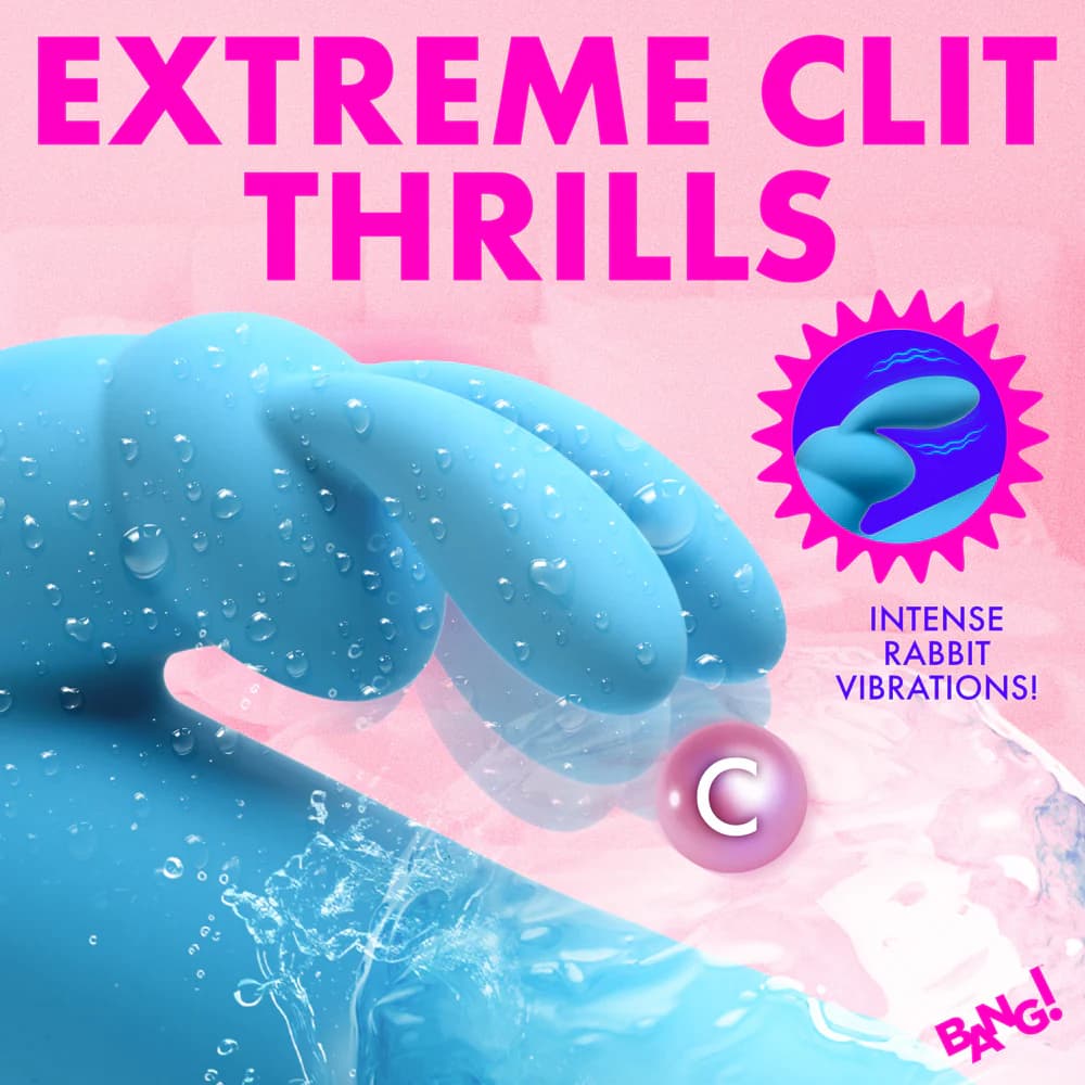 BANG! Silicone Rabbit Vibrator Blue thumbnail 9