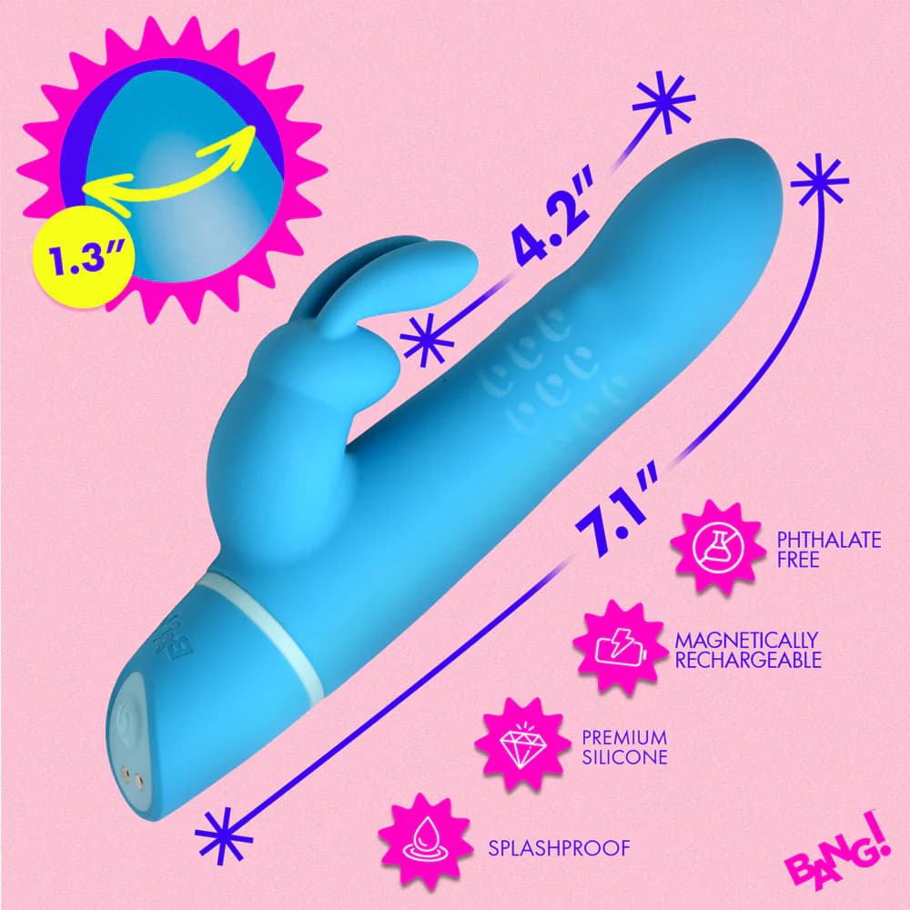 BANG! Silicone Rabbit Vibrator Blue thumbnail 10