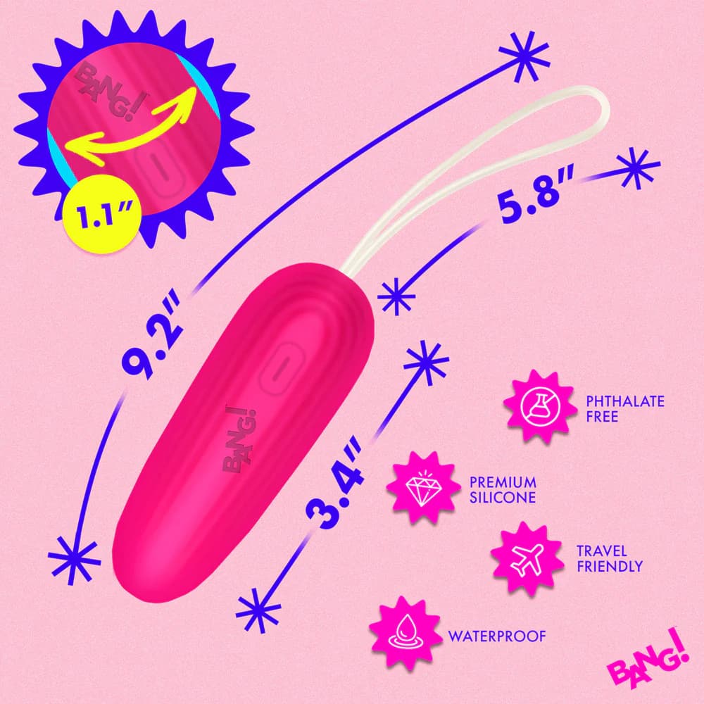BANG! Silicone Vibrating Egg Pink thumbnail 6