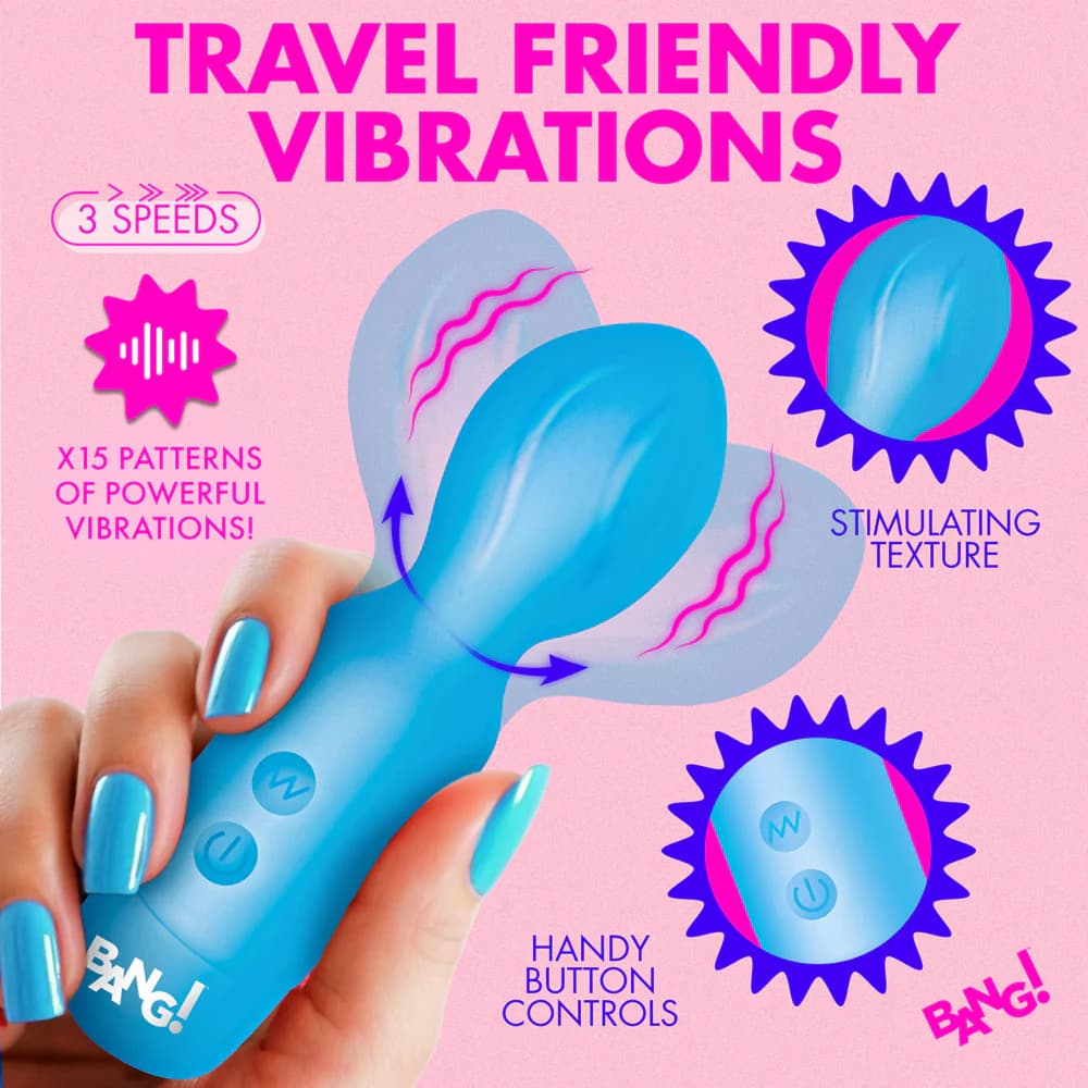 BANG! Vibrating Silicone Mini Wand Blue thumbnail 3