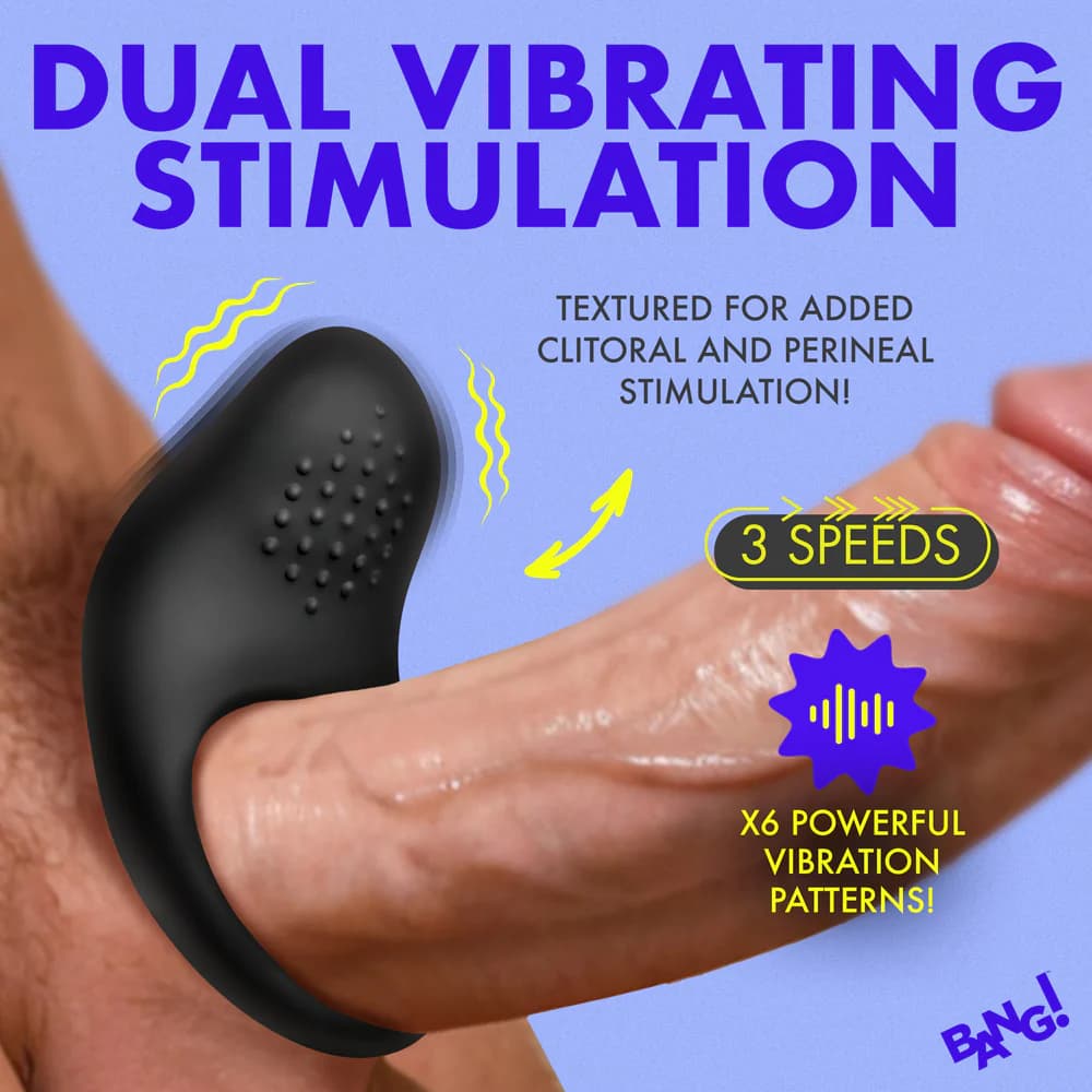 BANG! Vibrating Silicone Cock Ring Black thumbnail 7