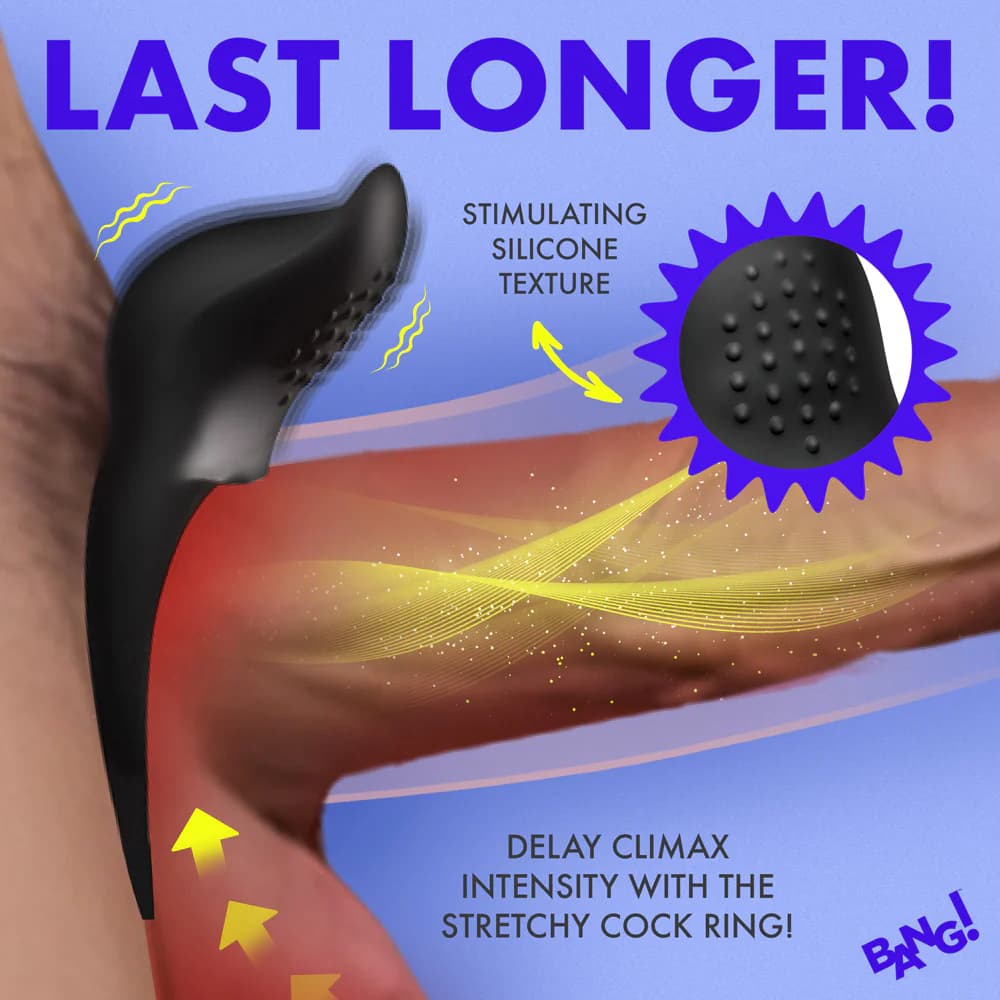 BANG! Vibrating Silicone Cock Ring Black thumbnail 8