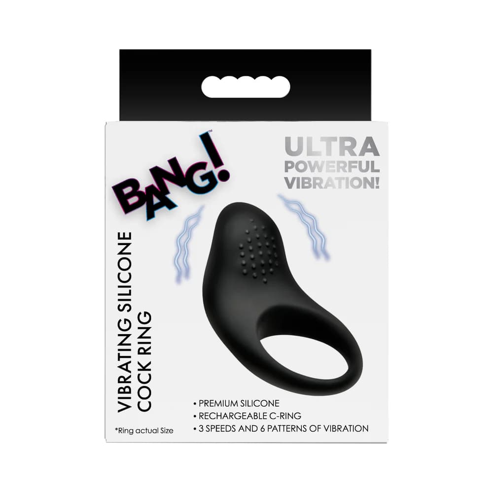 BANG! Vibrating Silicone Cock Ring Black thumbnail 10