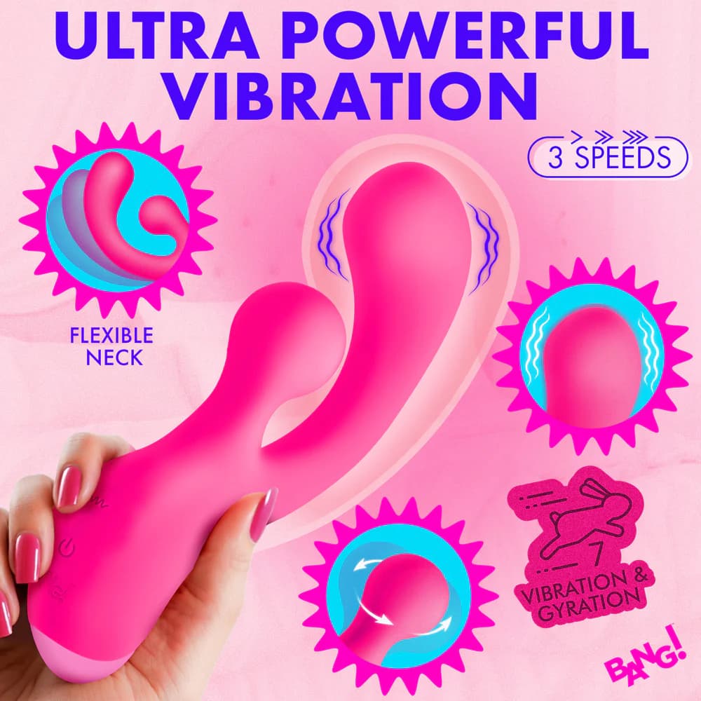 BANG! Gyro Rabbit Silicone Vibrator Pink thumbnail 8