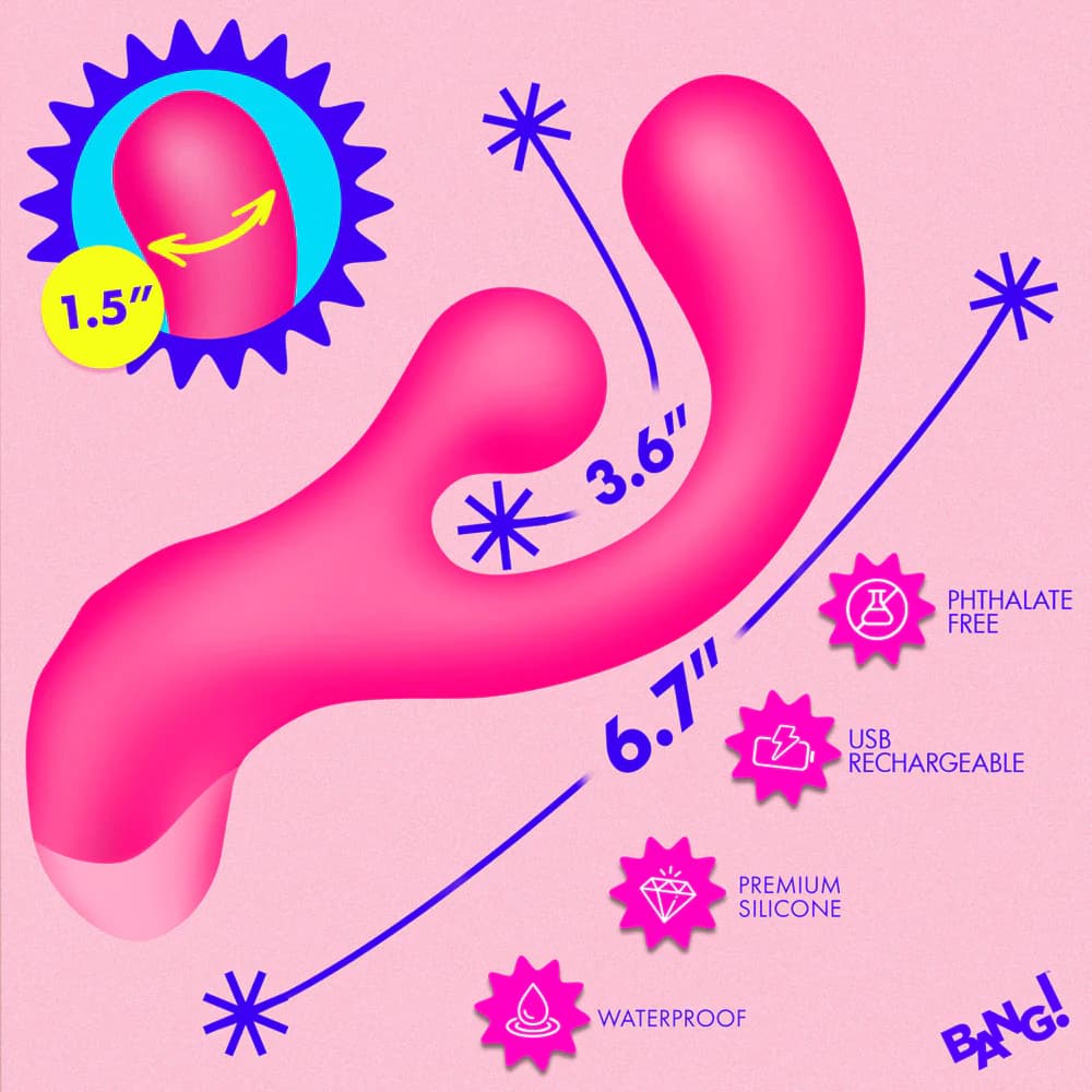 BANG! Gyro Rabbit Silicone Vibrator Pink thumbnail 10