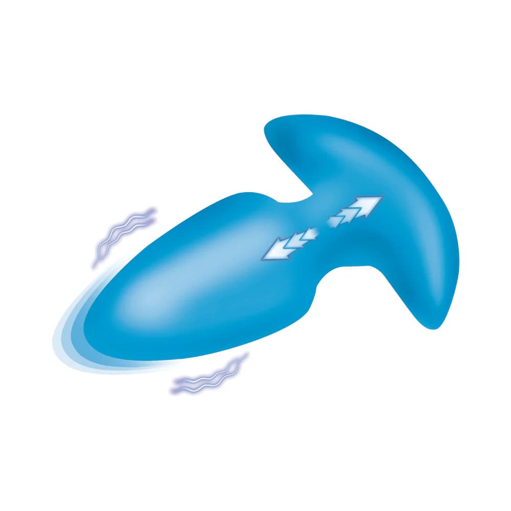 BANG! Thrusting & Vibrating Silicone Butt Plug Blue thumbnail 4