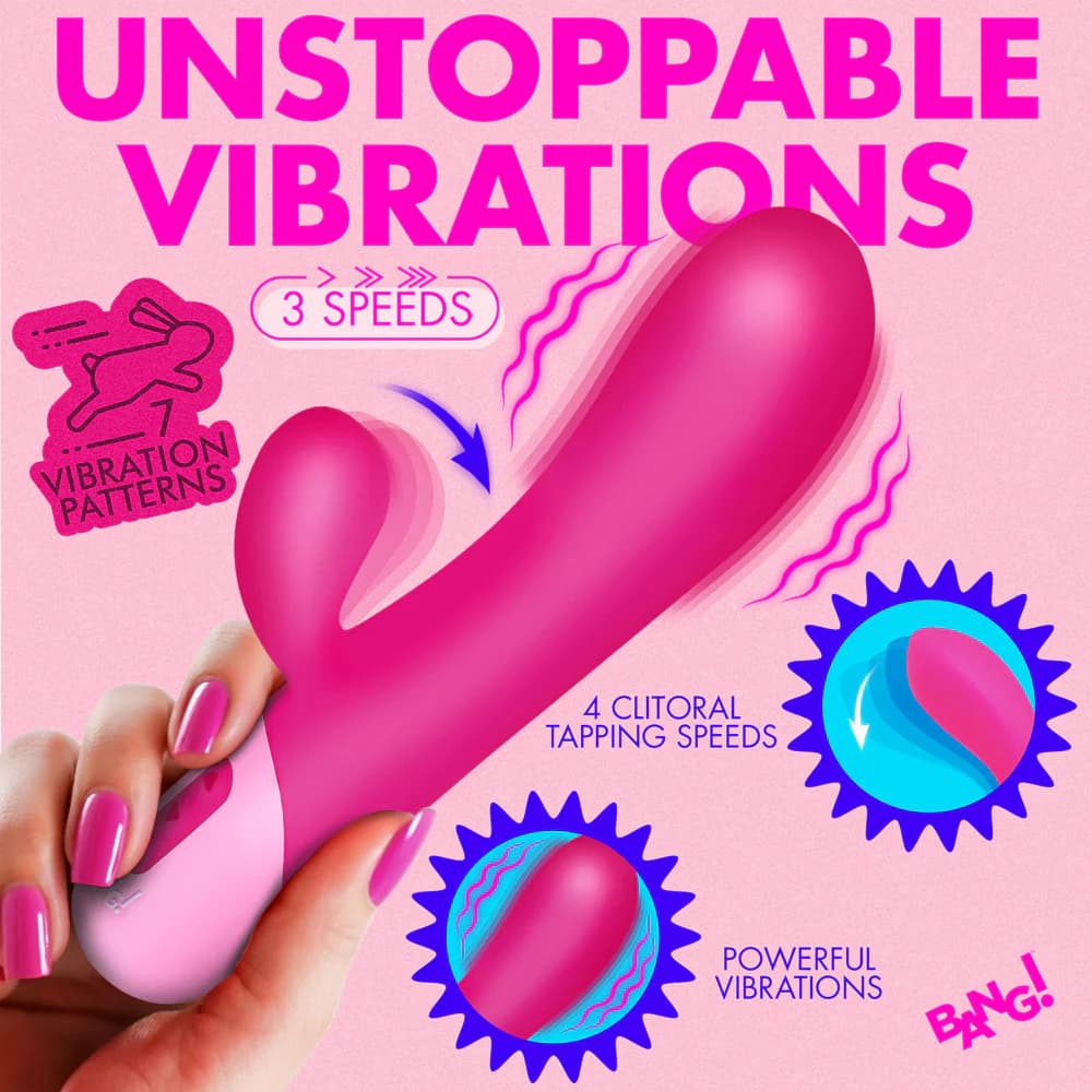 BANG! Clit Tapping Vibrating Rabbit Pink thumbnail 10
