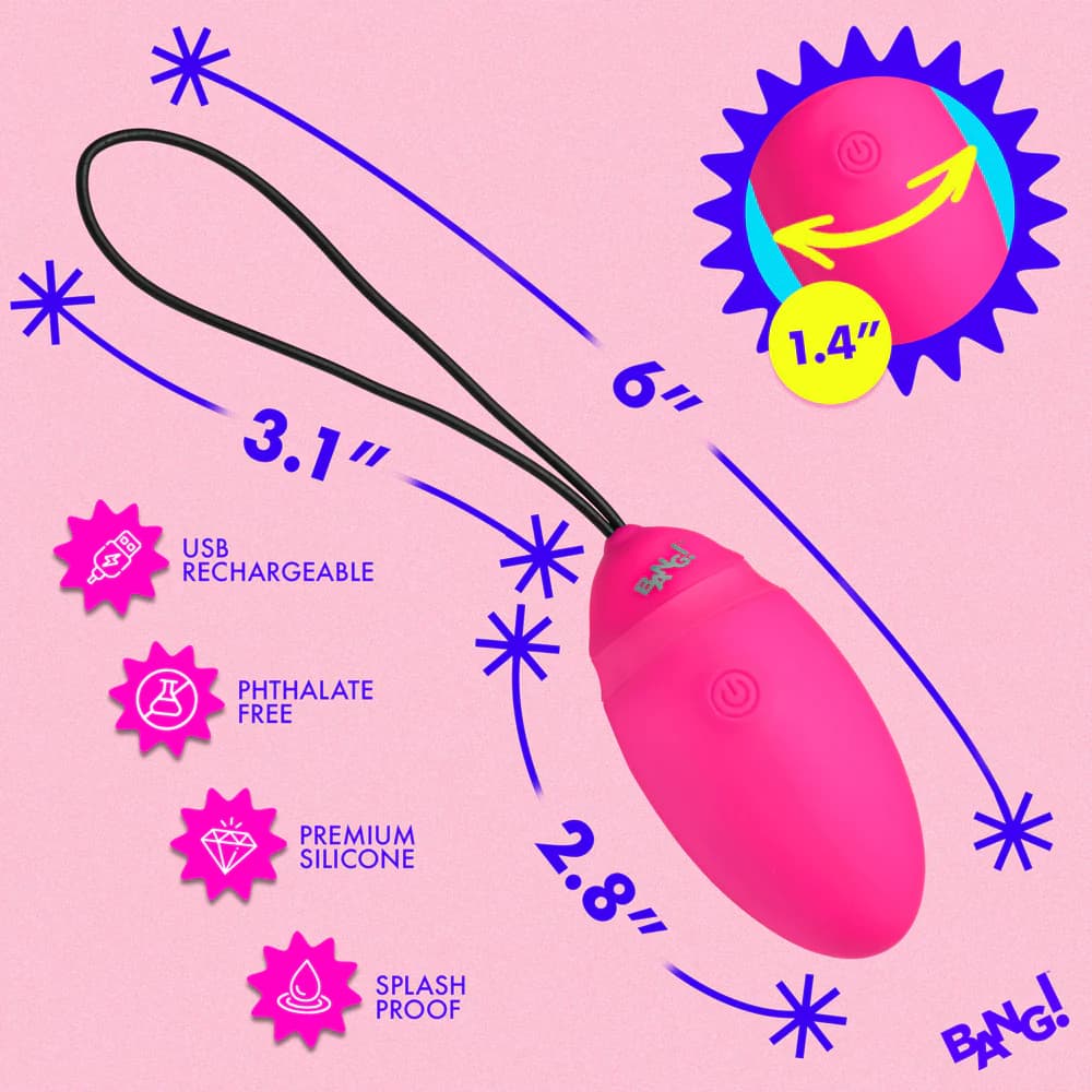 BANG! Vibrating Silicone Egg with Digital Remote thumbnail 7