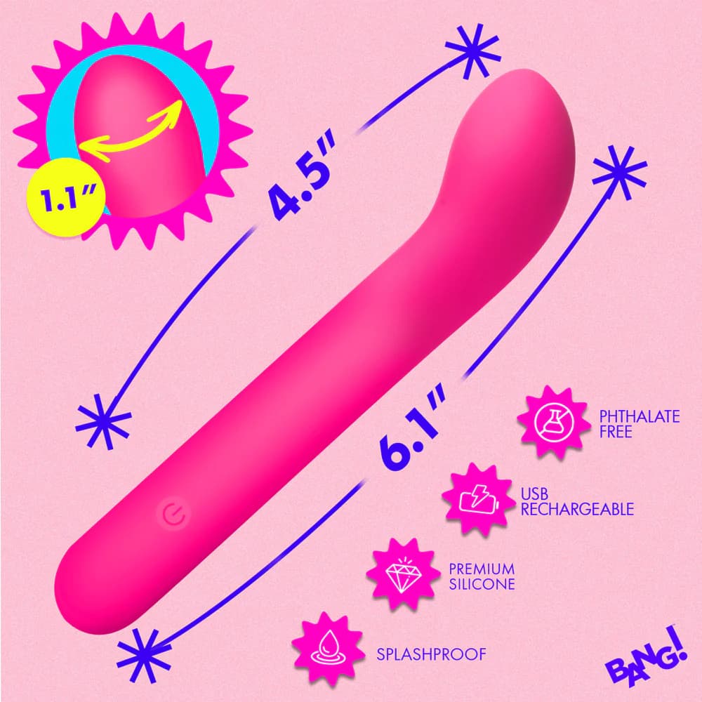 BANG! G-Spot Flexible Silicone Vibrator Pink thumbnail 6