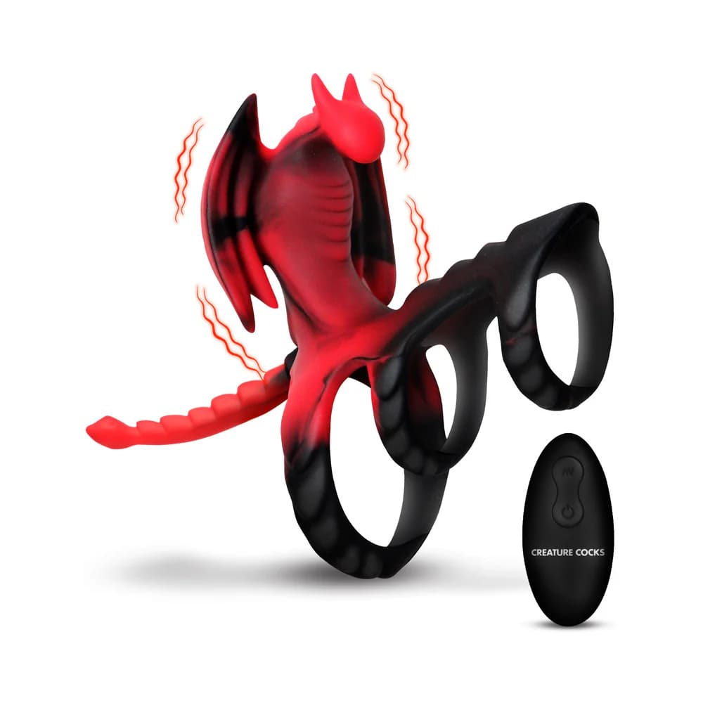 Creature Cocks Dragon Flight Vibrating Silicone Cock Ring thumbnail 2