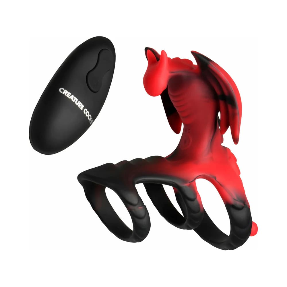 Creature Cocks Dragon Flight Vibrating Silicone Cock Ring thumbnail 3