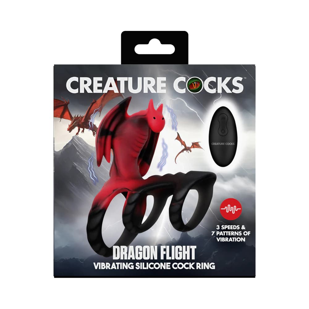 Creature Cocks Dragon Flight Vibrating Silicone Cock Ring thumbnail 10