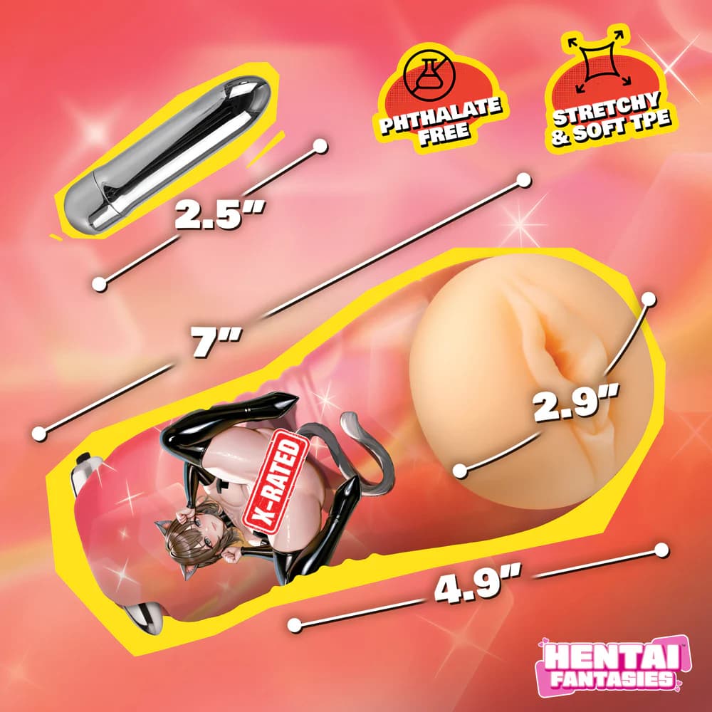 Hentai Fantasies Mochi the Cat Girl Vibrating Pussy Stroker thumbnail 9